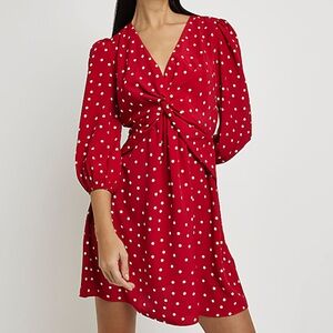 NWT Nordstrom River Island Red Polka Dot Dress